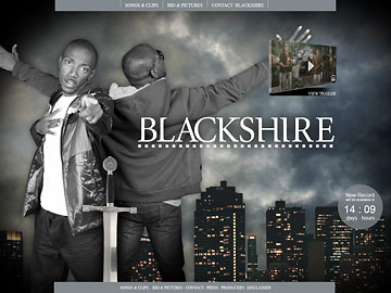 Дизайн фан-сайта дуэта Blackshire, Сплэш страница