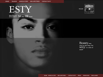 Дизайн фан-сайта певца Esty