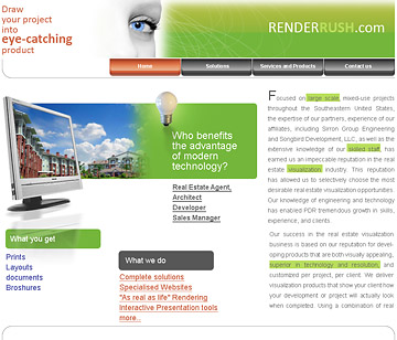 Дизайн корпоративного сайта компании Render Rush